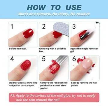 Gel Nail Polish Remover, Ultra-Powerful Nail Polish Remover for Natural, Nail Polish Remover for Gel Nails (with 1Pcs Cuticle Pusher and Nail Polish Scraper)
