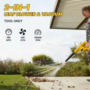 Cordless Leaf Blower for DewaIt 20V Max Battery, 2-in-1 Battery Leaf Blower & Vacuum Cleaner, 2.3LBS...