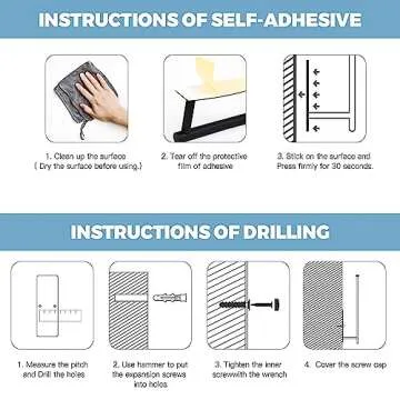 Baokcotei Paper Towel Holders Wall Mount Under Cabinet 13.2In Self Adhesive Drilling SUS304 Stainless Steel Vertically Horizontally for Kitchen Bathroom Door Inside Outside Rustproof Rack