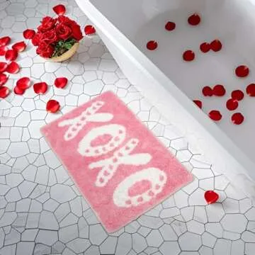 QIONG MENG Valentine's Day Love Bath Rug Decorative 17x27