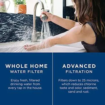 GE FXHTC Whole House Water Filter | Replacement for Water Filtration System | NSF Certified: Reduces Chlorine, Sediment, Rust & Other Impurities | Replace Every 3 Months for Best Results | 1 Filter