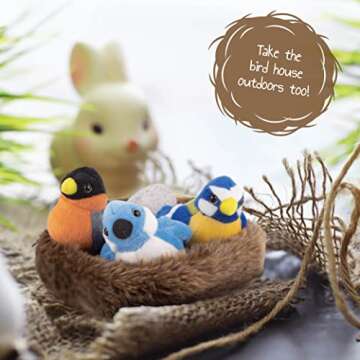 Madzee Bird Toys – Cute Stuffed Animal Bird Nest for Kids – Plush Toy with Birds, Egg, Nest – Stimulating Plush Bird Nest for Creative Play
