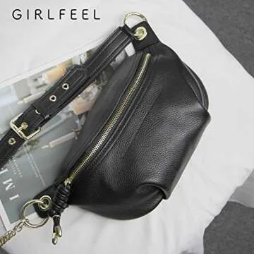 Stylish G GIRLFEEL Genuine Leather Fanny Pack for Women