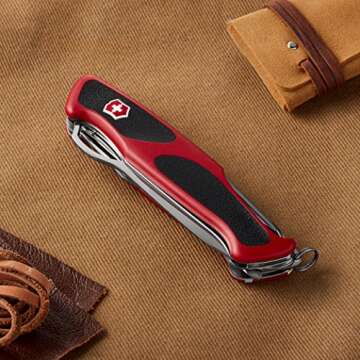 Victorinox Ranger 78 M Grip - Swiss Army Knife with 12 Functions, Ideal for Adventurers