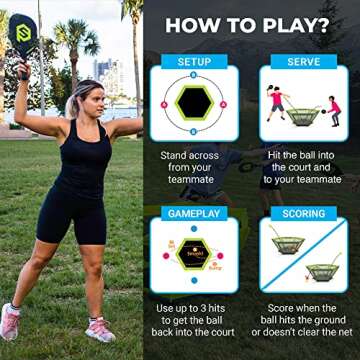 PaddleSmash - Pickleball Yard Game, As Seen on Shark Tank - Beach, Backyard, Lawn, Outdoor Activitie...