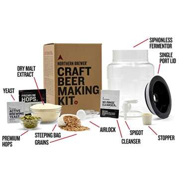 Northern Brewer - Siphonless 1 Gallon Craft Beer Making Starter Kit, Equipment and Beer Recipe Kit (Wheat)