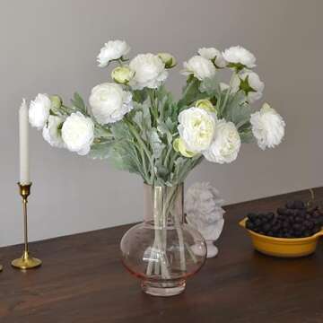 Durable 6PCS Artificial Ranunculus Flowers for Home Decor