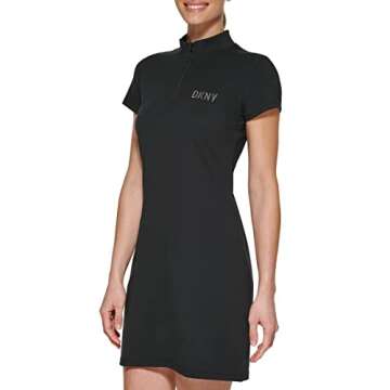 DKNY Women's T-Shirt Dress, Black Logo, Medium