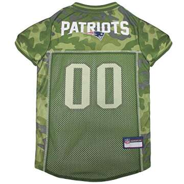 NFL New England Patriots Camouflage Dog Jersey - Support Your Team in Style