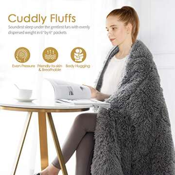 Mr. Sandman Luxury Faux Fur Weighted Blanket for Deep Sleep