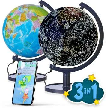 Interactive 10" Kids Globe - STEM, LED, Fun Facts