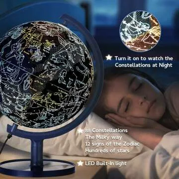 Interactive 10" Kids Globe - STEM, LED, Fun Facts