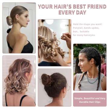 Mia Klein Bobby Pins and Hair Pins Combo Box 500PCS, Big Quantity Hair Pins Kit Black Brown Gold Bobby Pins and U Shape Hair Pins Brown for Styling Hair with Storage Box 2" / 2.4" / 2.6” for Women