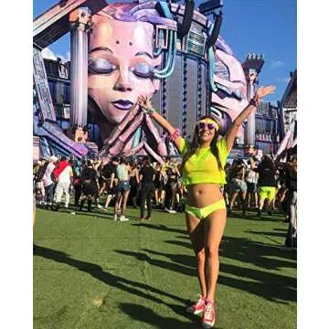 Neon Yellow Sheer Mesh Rave Crop Top for Women