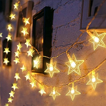TOFU Star String Lights 43 FT 100 LED Star Fairy Lights for Room Decor, Extendable Waterproof Twinkl...
