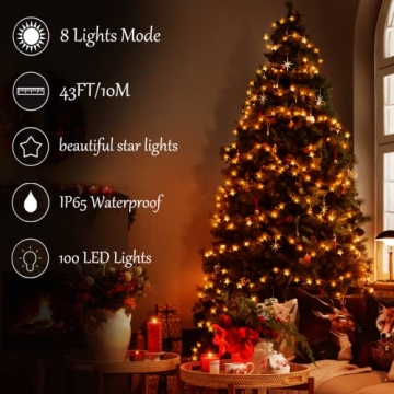 TOFU 43FT Star String Lights - Magical Indoor Outdoor Decor