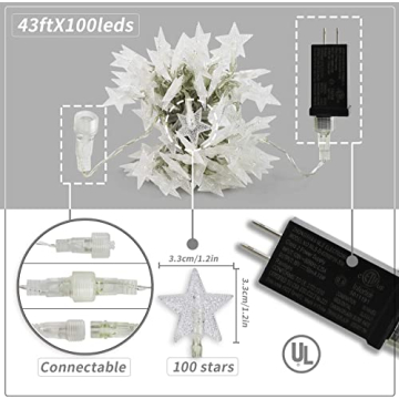 TOFU 43FT Star String Lights - Magical Indoor Outdoor Decor