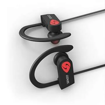 Senso Bluetooth Headphones, Best Wireless Sports Earbuds w/Mic IPX7 Waterproof HD Stereo Sweatproof Earphones for Gym Running Workout Noise Cancelling Earphones Earbuds Noise Cancelling Headsets