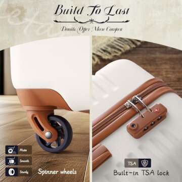 Coolife Suitcase Set 3 Piece Luggage Set Carry On Travel Luggage TSA Lock Spinner Wheels Hardshell Lightweight Luggage Set(Navy+Red, 5 piece set)