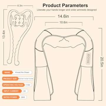 Xllent Neck Massager for Pain Relief Deep Tissue - Back Massager Deep Tissue Kneading Massager with Heat,Electric 4D Massage Pillow,Shiatsu Back and Neck Massager(NOT Cordless)