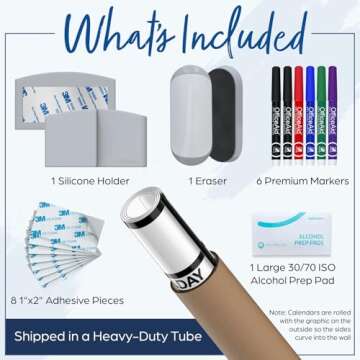 Large Dry Erase Calendar for Wall, 36x48 - Giant Reusable Whiteboard Planner