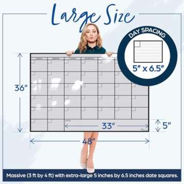 Large Dry Erase Wall Calendar - Stay Organized Effortlessly