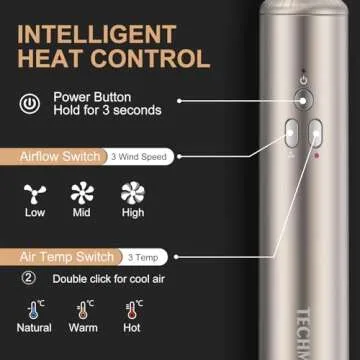 TECHMERI 6 in 1 Blow Dryer Brush for Effortless Styling