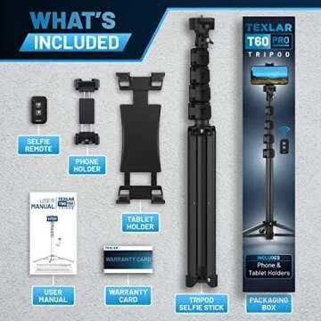 Texlar 60" Phone Tripod with Wireless Remote for Easy Capturing