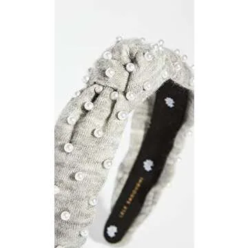 Lele Sadoughi Women's Petite Jeweled Knit Headband, Heather Cardigan, Grey, One Size