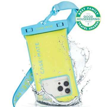 Case-Mate IP68 Waterproof Phone Pouch - Floating Waterproof Phone Case with Crossbody Lanyard - Beac...