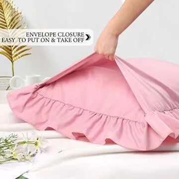 PiccoCasa Soft Ruffle Body Pillowcases in Pink - 20x48"