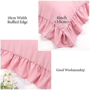 PiccoCasa Soft Ruffle Body Pillowcases in Pink - 20x48"