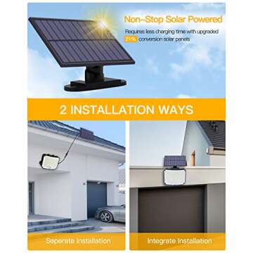 ZEEQII Solar Lights Outdoor Waterproof,208 LED Motion Sensor Outdoor Lights, IP65 Waterproof, Remote Control Solar Powered Outdoor Garden Lights for PatioPool Yard with 16.4ft Cable(2 Pack)