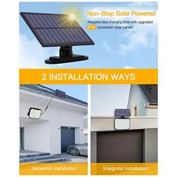 ZEEQII Solar Lights Outdoor Waterproof,208 LED Motion Sensor Outdoor Lights, IP65 Waterproof, Remote Control Solar Powered Outdoor Garden Lights for PatioPool Yard with 16.4ft Cable(2 Pack)