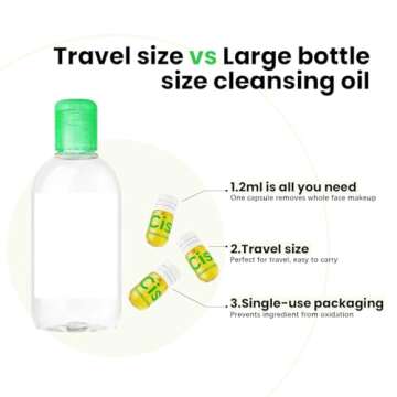 Cistto Natural Cleansing Oil – Waterproof Makeup Remover Oil, Nourishing and Gentle for Sensitive Skin and All Skin Types, Travel-Friendly, 2ml x 40 Capsules，Antioxidant Fresh-Seal, Non-comedogenic