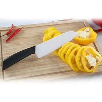 Ceramic Knife Set of 5,Sharp Ceramic Knife with Sheath,Steak Knife,Black Kitchen Knives With Anti-Slip handle,Includes 6"Chef Knife,5"Utility Knife,4"Vegetable Knife,3"Paring Knife,1''Fruit Peeler