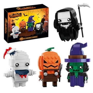 Halloween Pumpkin Ghost Witch Devil Building Blocks Kit for Kids, Halloween Bricks Figures Set Toys ...