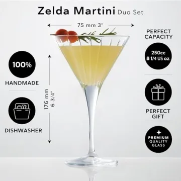 Grace Era Martini Glasses - Premium Cocktail Glass Set