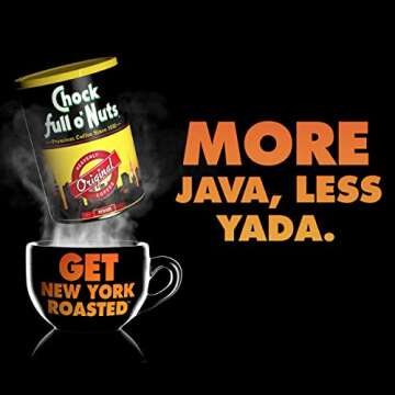 Chock Full o’Nuts New York Roast, Dark Roast Ground Coffee – Gourmet Arabica Coffee Beans – Bo...