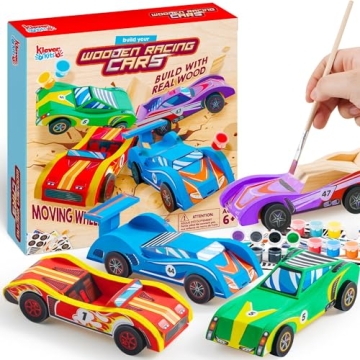 Creative DIY Wooden Race Cars Craft Kit for Kids