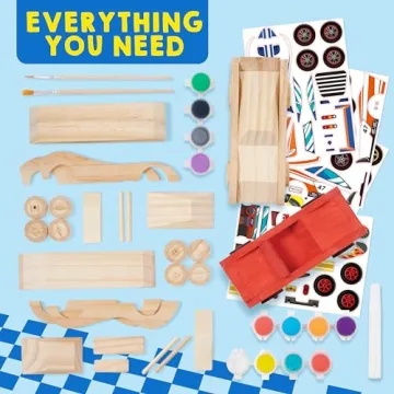 Creative DIY Wooden Race Cars Craft Kit for Kids