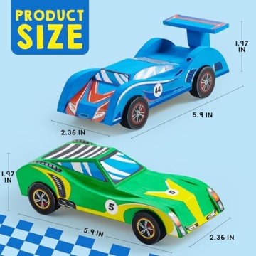 Creative DIY Wooden Race Cars Craft Kit for Kids