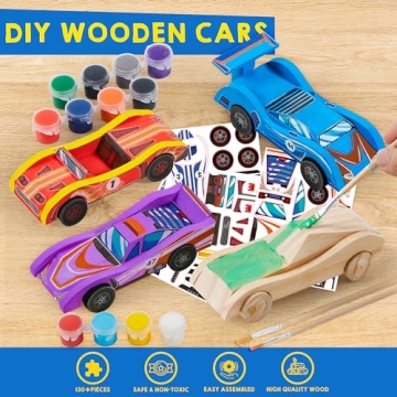 Creative DIY Wooden Race Cars Craft Kit for Kids