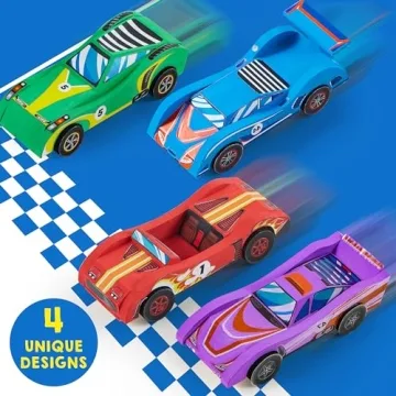 Creative DIY Wooden Race Cars Craft Kit for Kids