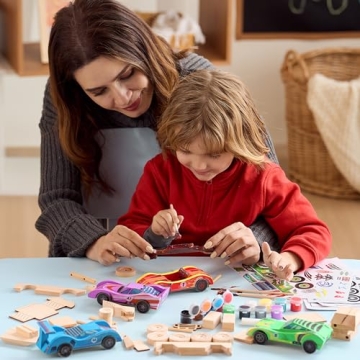Creative DIY Wooden Race Cars Craft Kit for Kids