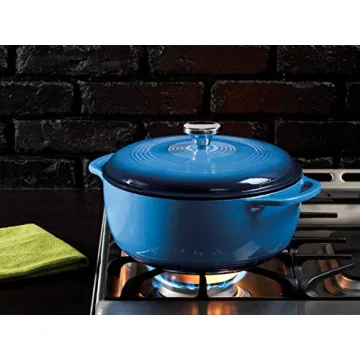 Lodge 6 Quart Enameled Dutch Oven in Vibrant Blue