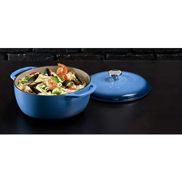 Lodge 6 Quart Enameled Dutch Oven in Vibrant Blue