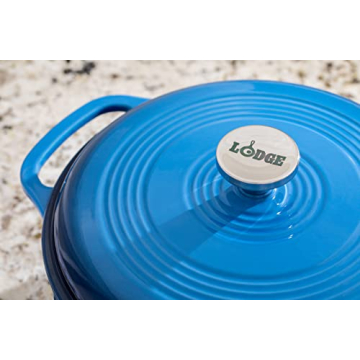 Lodge 6 Quart Enameled Dutch Oven in Vibrant Blue