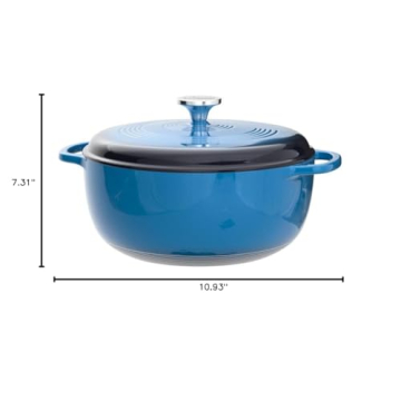 Lodge 6 Quart Enameled Dutch Oven in Vibrant Blue
