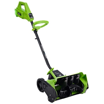 Earthwise SN74016 40-Volt Cordless Electric Snow Shovel with Brushless Motor, 16-Inch Width, 300lbs/...
